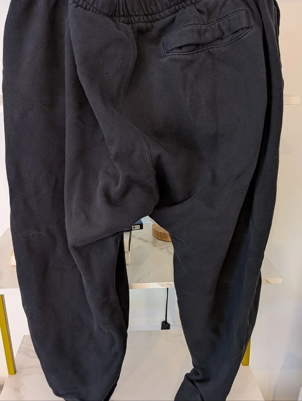 Nike Black Men's Jogger Sweatpants with White Swoosh, XXL